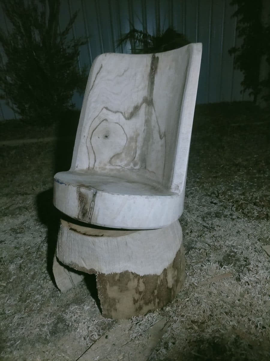 Hand-carved timber chair